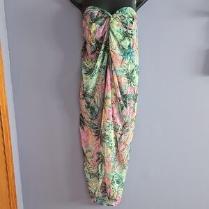 Floral Strapless Swim Cover-Up